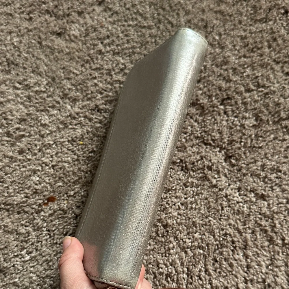kate spade Metallic Silver Zip Wallet